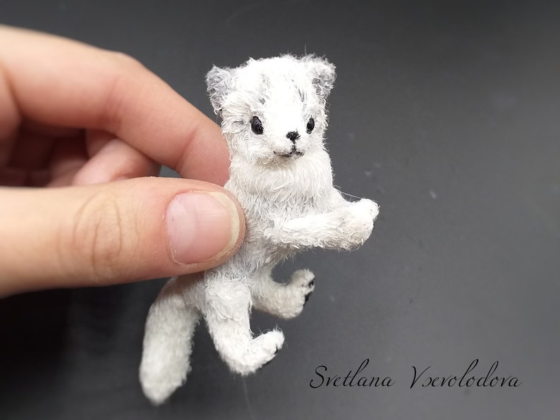 SOLD ON ORDER Miniature Arctic Fox plush toy