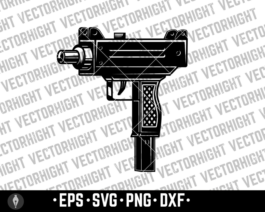 Uzi Gun Submachine PNG Gun SVG Uzi Eps Instant Download Uzi Submachine