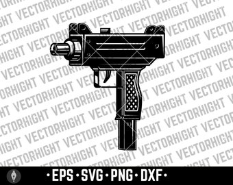 Uzi Gun Submachine PNG Gun SVG Uzi eps Instant Download Uzi submachine gun