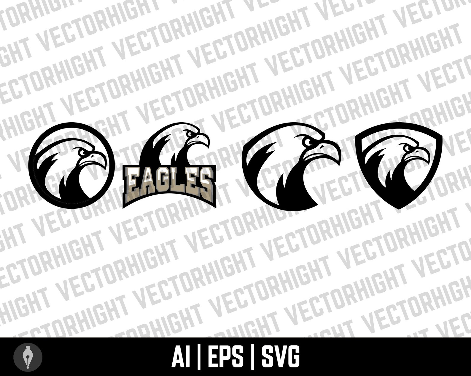 Eagle Head Vector illustrations. Sport logo with Eagle. Etsy