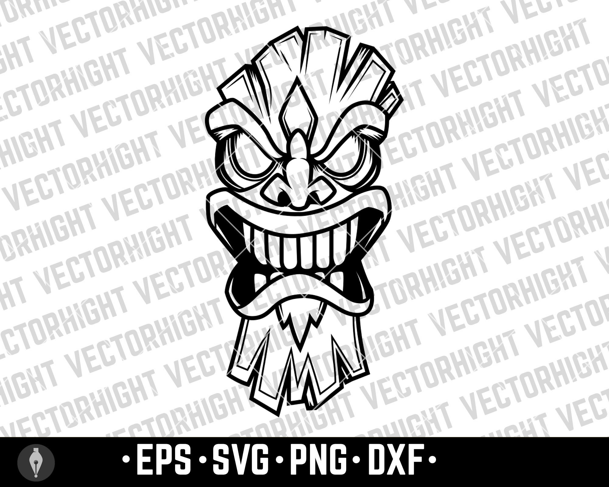 Tiki Idol, Tiki Wooden Statue Svg, Eps, Png, DXF, Hawaiian Tiki Digital ...