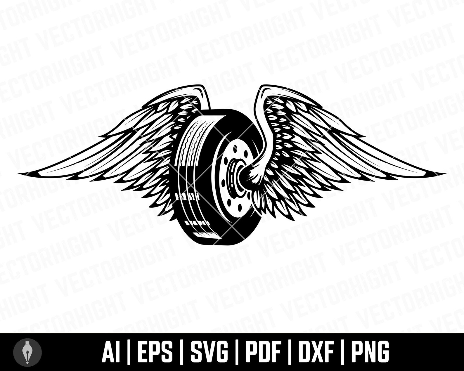 Winged Wheel Bundle Svg Winged Wheels Shape Svg. Winged Wheel Etsy