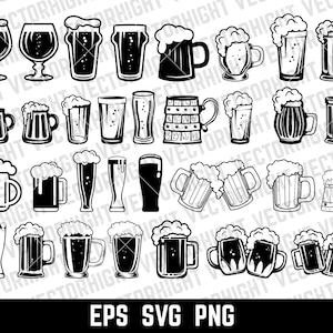 Clipart di birra artigianale, boccale di birra SVG, forma di boccale di birra PNG, Eps, Pdf. Bicchiere da birra, file Cricut boccale di birra, download di file digitali
