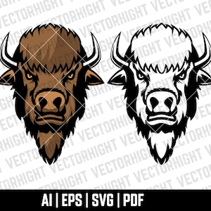 Buffalo head, Bison Head Svg, Ai, Eps, Pdf. American Bison Digital File Download