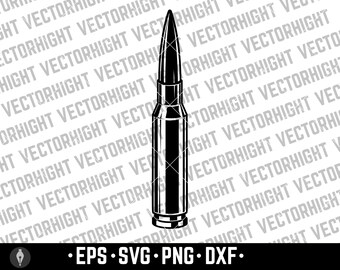 Bullet Vector, Rifle Bullet SVG, Bullets Cut Files, Hunting SVG, Ammunition png