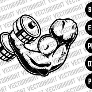 Fitness Dumbbell Weight SVG, Barbell Shape Ai, Eps, Pdf, Dxf. Weight Lifting Cricut Files Digital Download