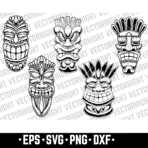 Tiki Idol, Tiki Wooden Statue Svg, Eps, Png, DXF, Hawaiian Tiki Digital File Download