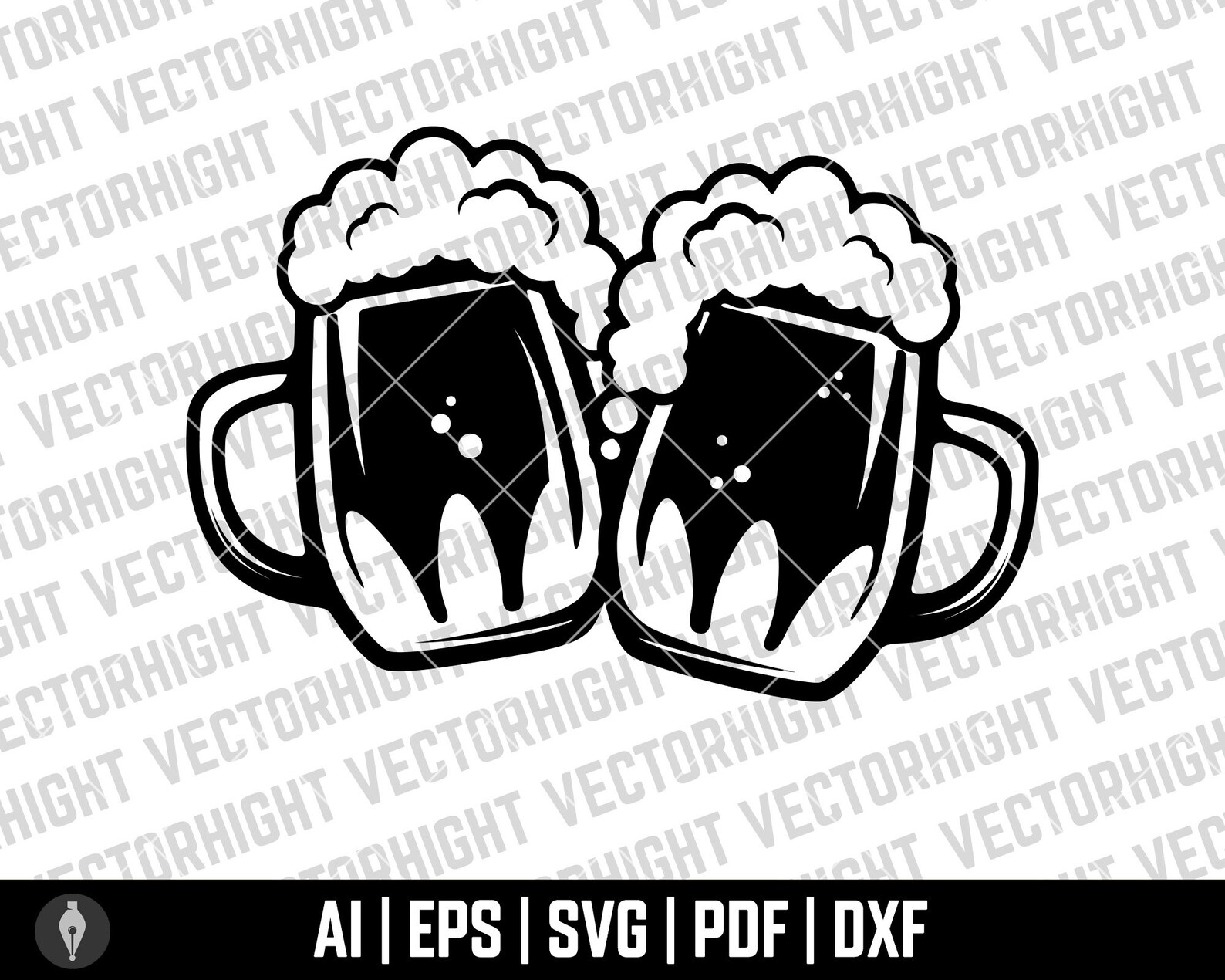 Beer Mug SVG Beer Mug Shape Ai Eps Pdf dxf. Beer Glass Etsy