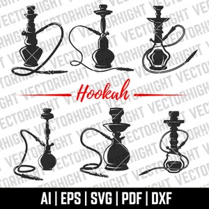 Hookah SVG, Hookah Shape Ai, Eps, Pdf, Dxf. Hookah Cricut Files Digital File Download