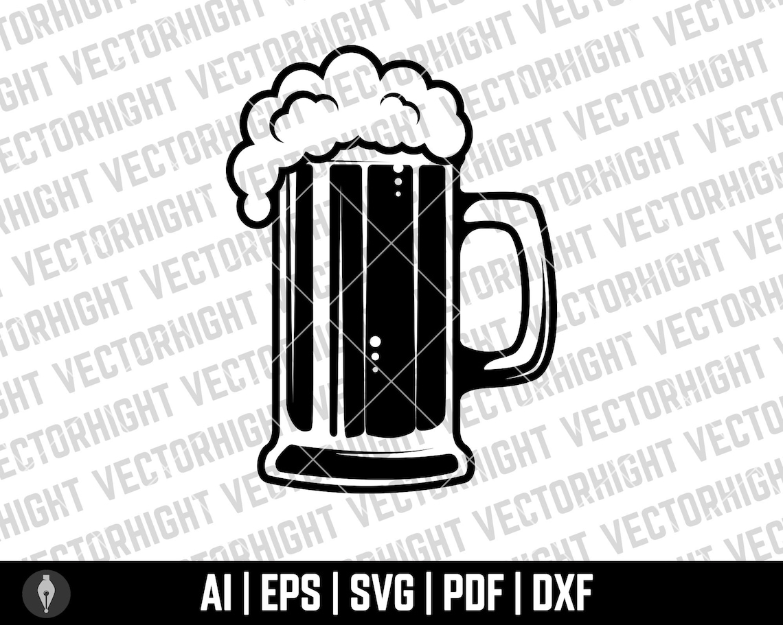 Beer Mug SVG Beer Mug Shape Ai Eps Pdf dxf. Beer Glass Etsy