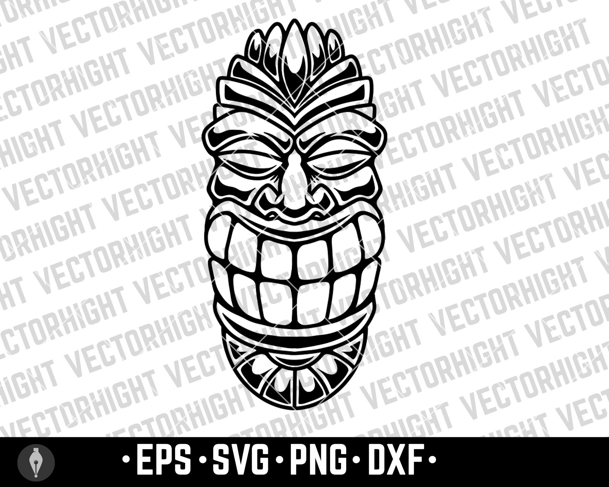Tiki Idol Tiki Wooden Statue Svg Eps Png DXF Hawaiian - Etsy