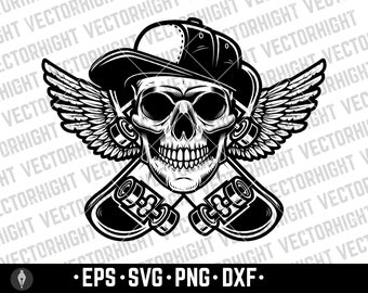 Skateboarder Skull Svg, Skateboarder Skull png, Skateboard svg, Skull Skateboarding, Skateboard Logo, Skate Svg