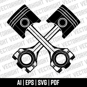 Piston, Car Piston Shape SVG, Ai, Eps, Pdf. Piston Cricut Files Digital File Download