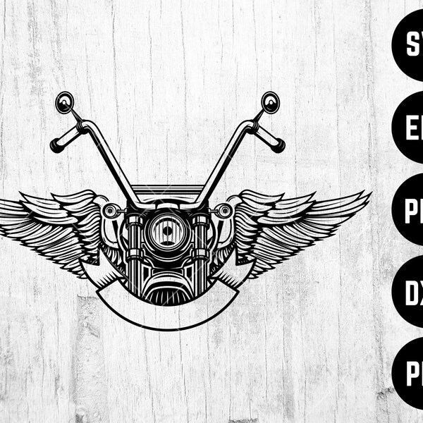 Motorcycle With Angel Wings Svg - Etsy