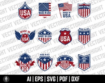 USA Flag Shield Clipart SVG, USA Symbolen Vorm Ai, Eps, Pdf, Dxf Amerikaanse symbolen Bundel Digitaal Bestand downloaden