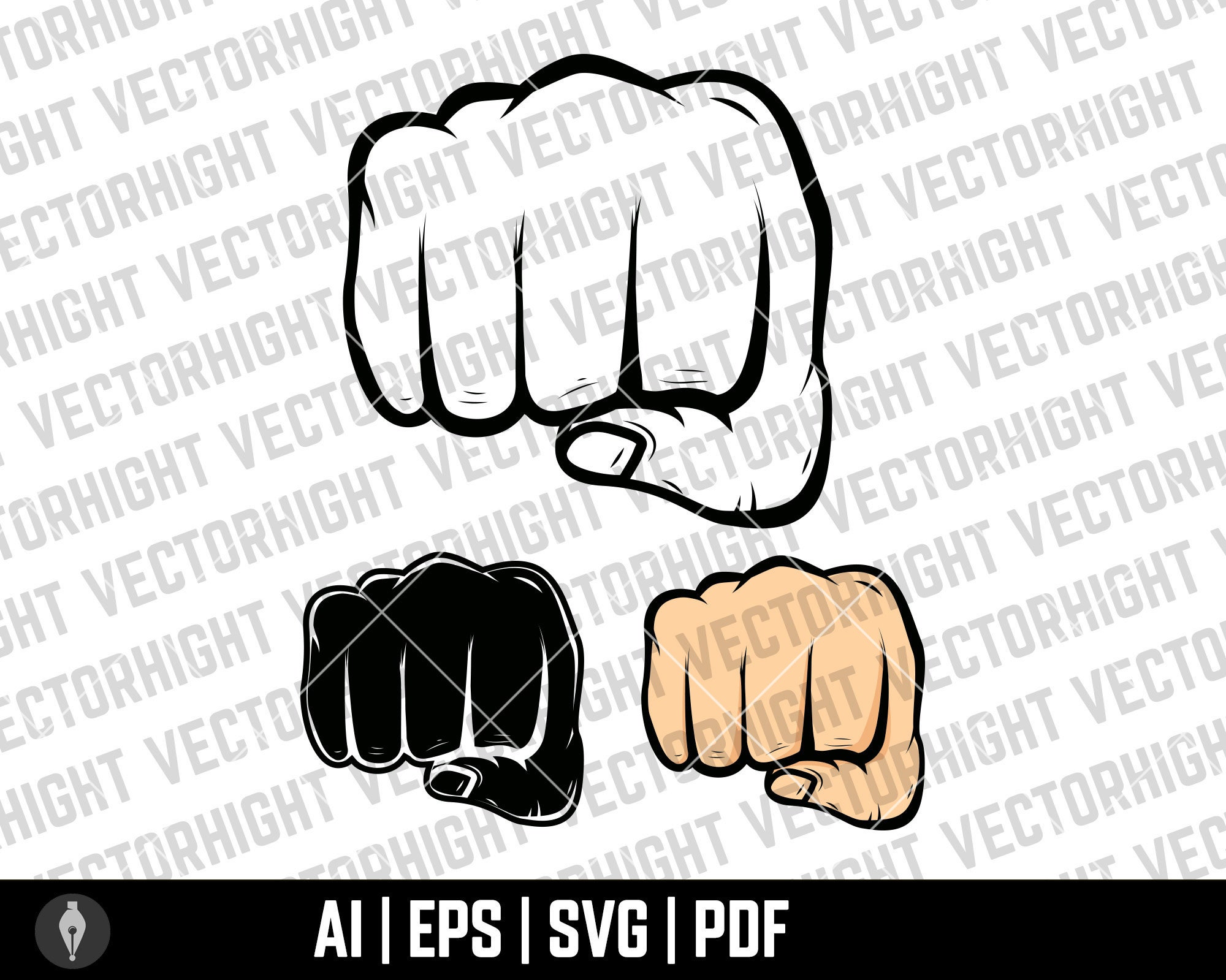 Human Fist, Fist Punch Svg, Ai, Eps, Pdf. Human fist punch Digital File Download