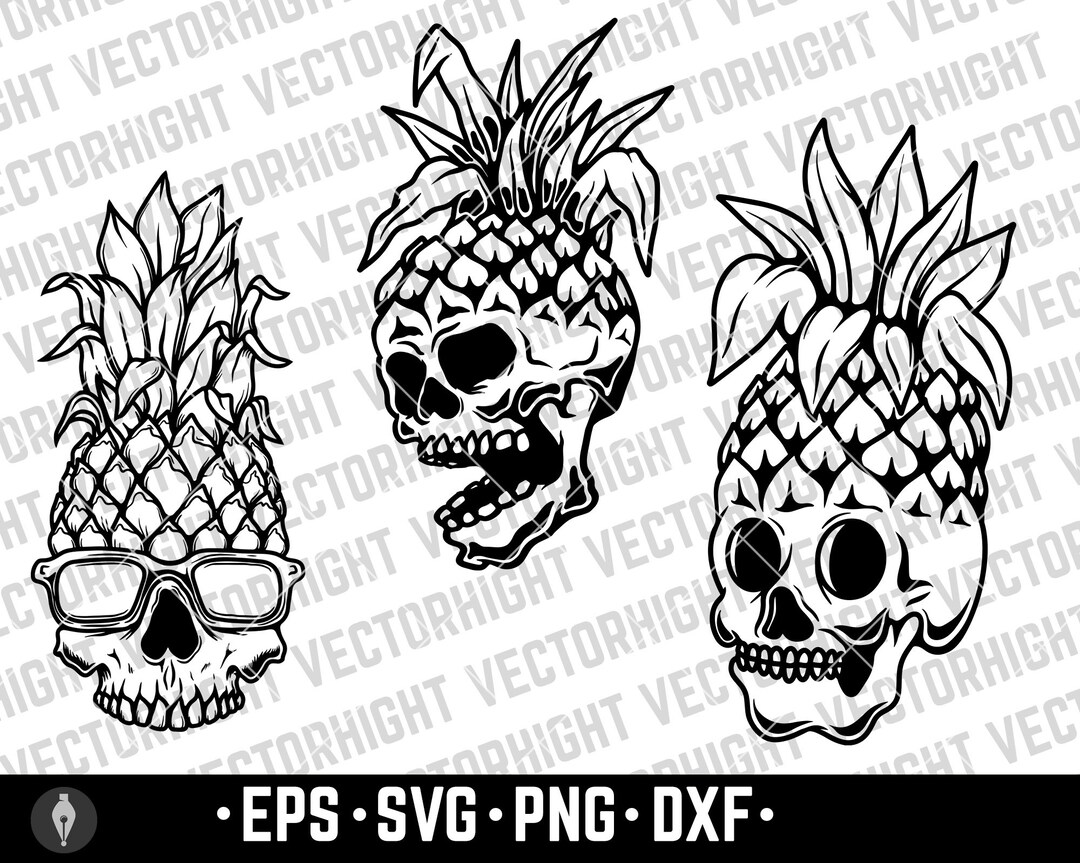 Pineapple Skull PNG, Pineapple Skull, Skull Svg, Halloween, Pineapple