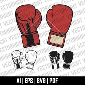 Imágenes Prediseñadas de guantes de boxeo, paquete de guantes de boxeo Svg, Ai, Eps, Pdf. Descarga de archivos digitales de guantes de boxeo