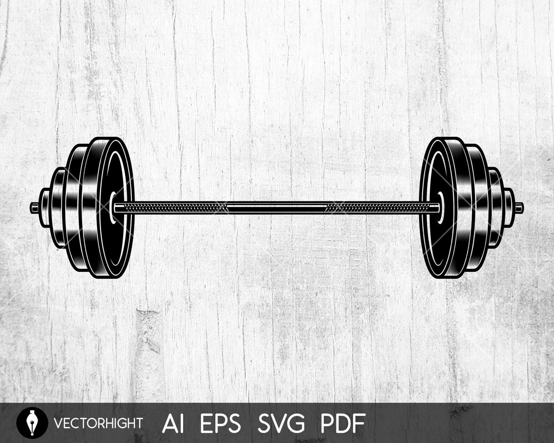 Fitness Barbell Weight SVG, Barbell Shape Ai, Eps, Pdf. Weight Lifting