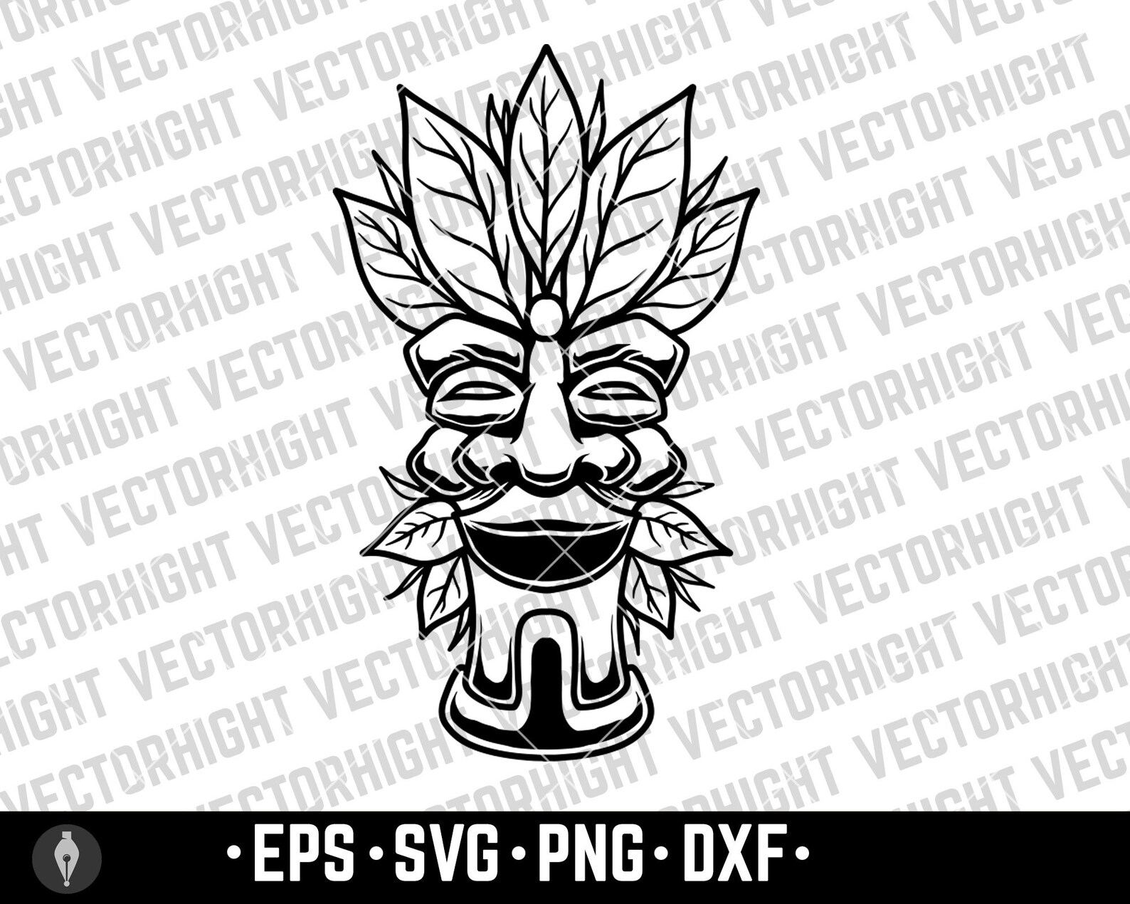 Tiki Idol, Tiki Wooden Statue Svg, Eps, Png, DXF, Hawaiian Tiki Digital ...