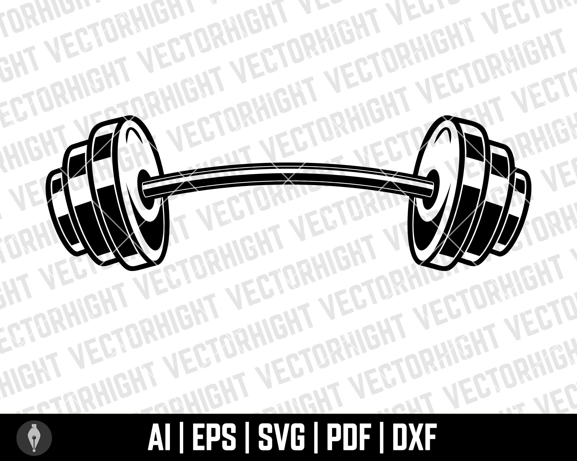 Fitness Dumbbell Weight SVG, Dumbbell Shape Ai, Eps, Pdf, Dxf. Weight ...
