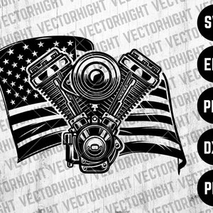 Motorcycle motor Svg, Twin Motor, USA Harley Davidson VTwin, Biker Club Svg, Motorbiker Svg