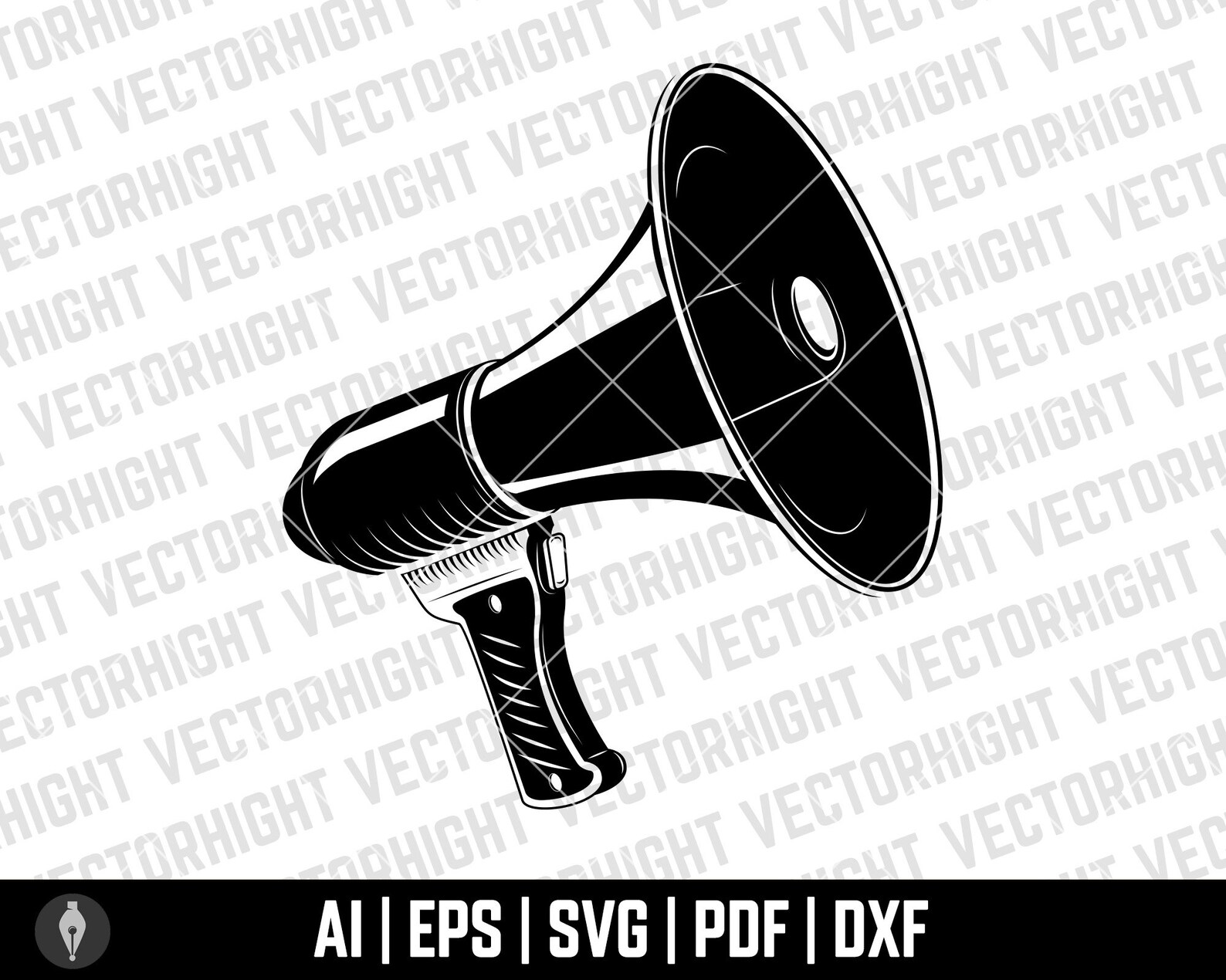 Megaphone SVG Megaphone Shape Ai Eps Pdf dxf. Megaphone Etsy