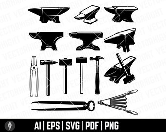 Blacksmith anvil SVG, Blacksmith hammer SVG. Anvil cricut cutting files