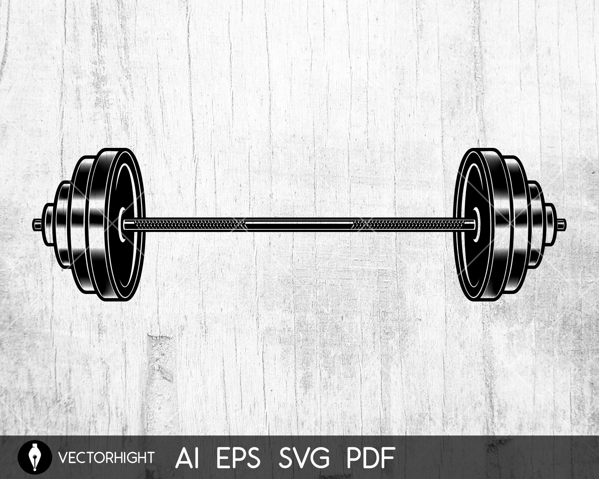 Fitness Barbell Weight SVG, Barbell Shape Ai, Eps, Pdf. Weight Lifting