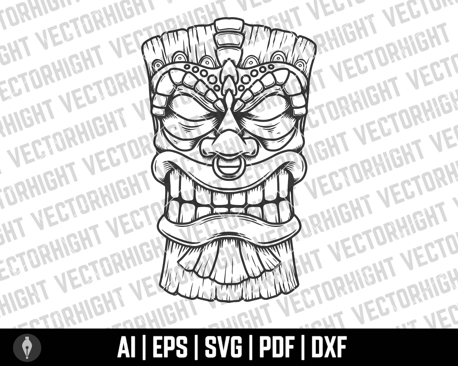 Tiki Idol Tiki Wooden Statue Svg Eps Ai Pdf Dxf Hawaiian | Etsy