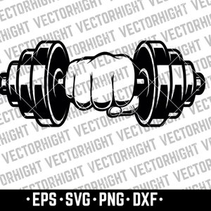 Fitness Dumbbell Weight SVG, Barbell Shape Ai, Eps, Pdf, Dxf. Weight ...