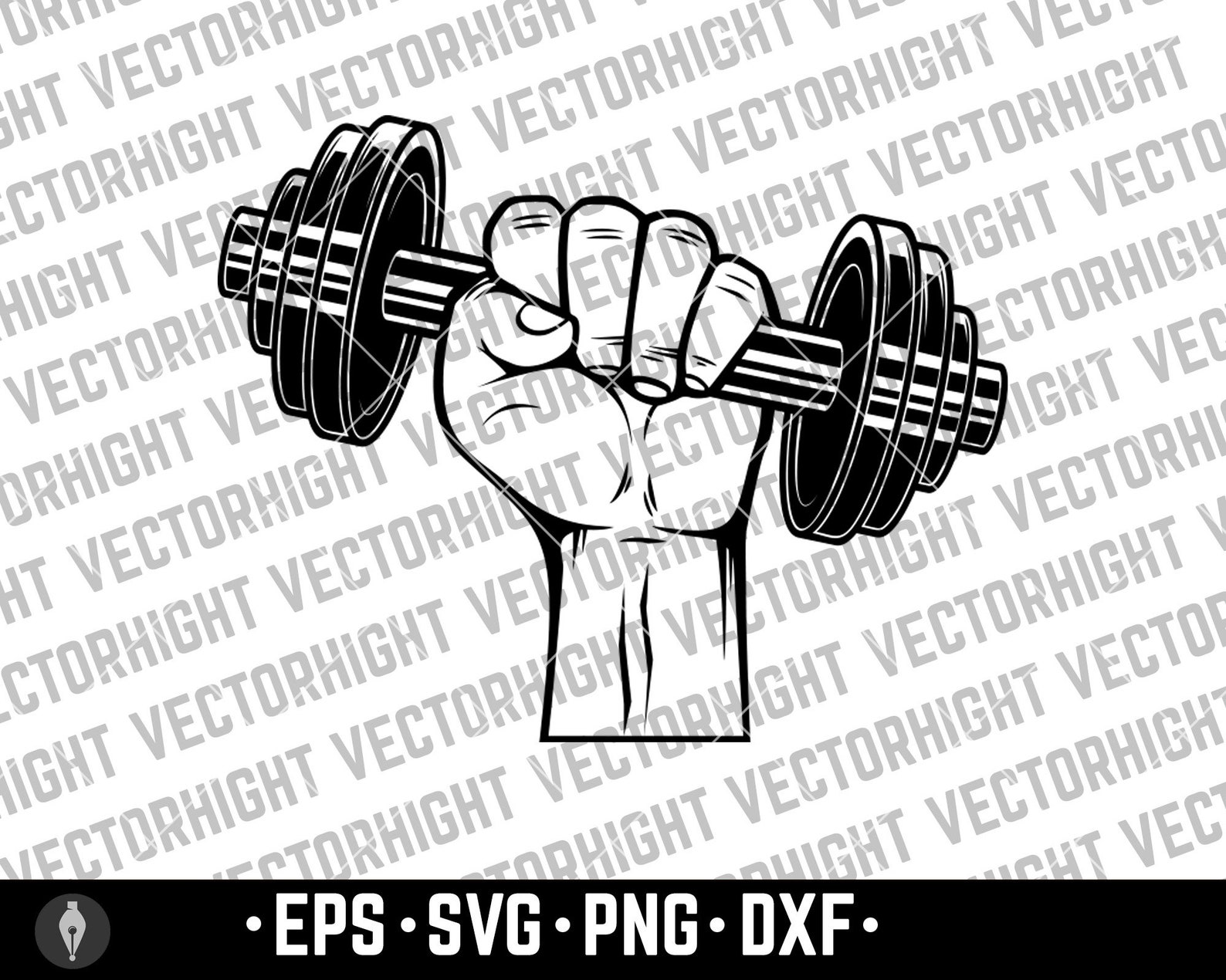 Fitness Dumbbell Weight SVG, Barbell Shape Ai, Eps, Pdf, Dxf. Weight ...