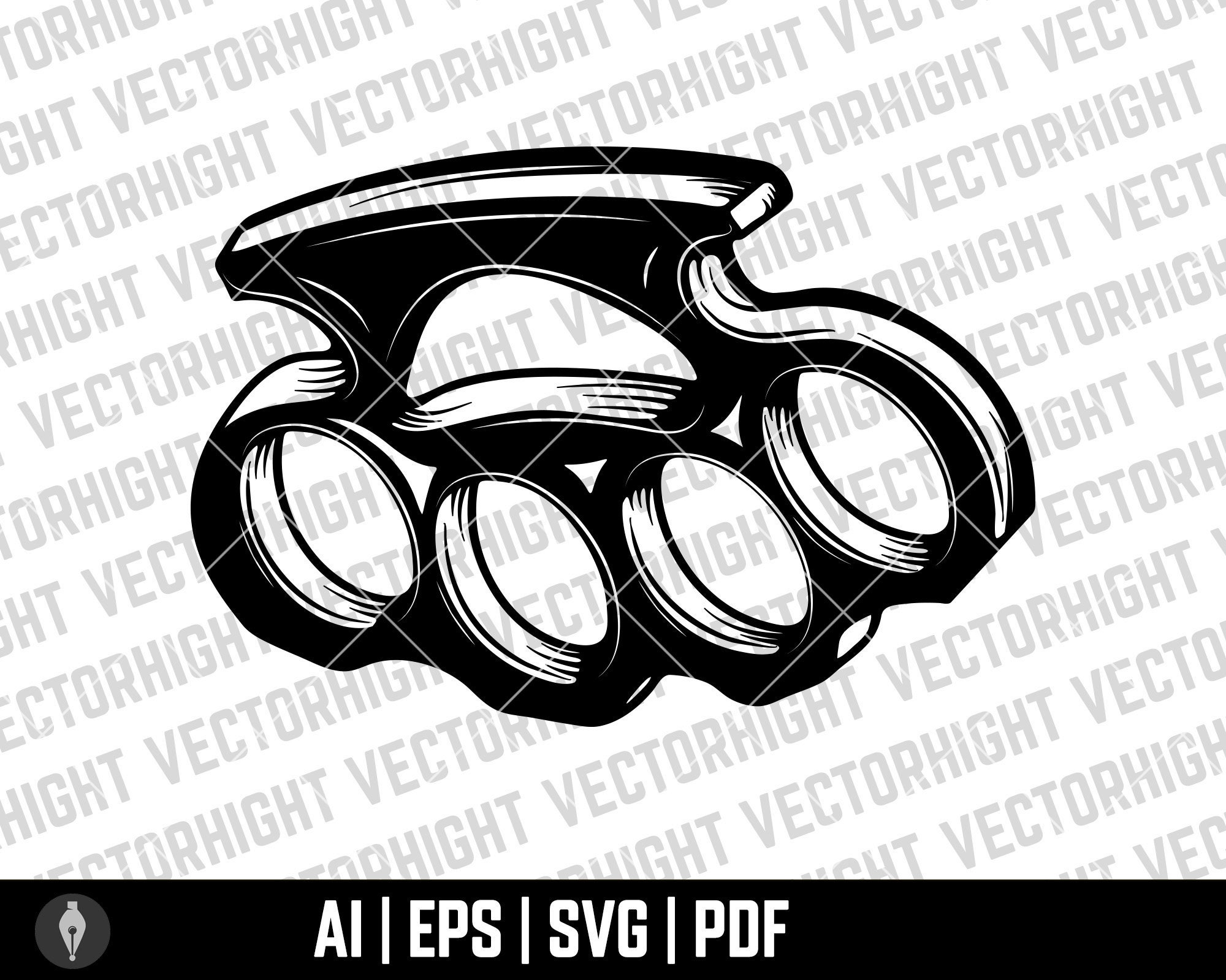 Illustration of Brass Knuckles Retro Brass Knuckles Svg Eps Etsy