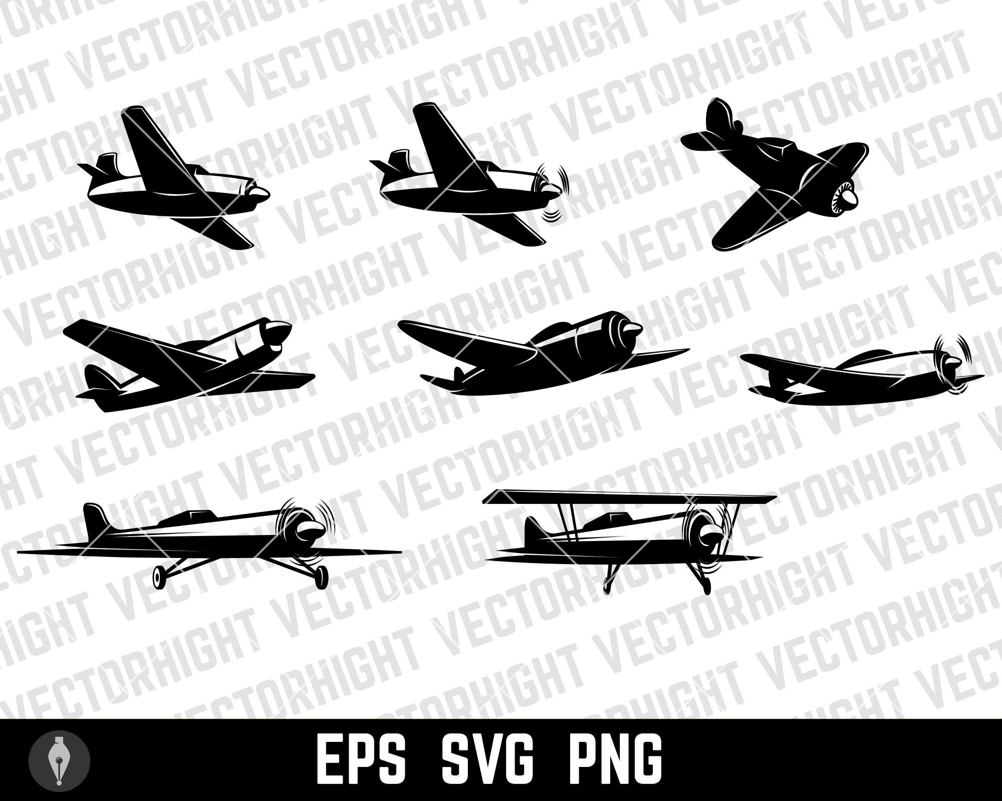 Airplane Vector, Airplane Svg, Aviation Clipart, Airplane Eps. Retro ...