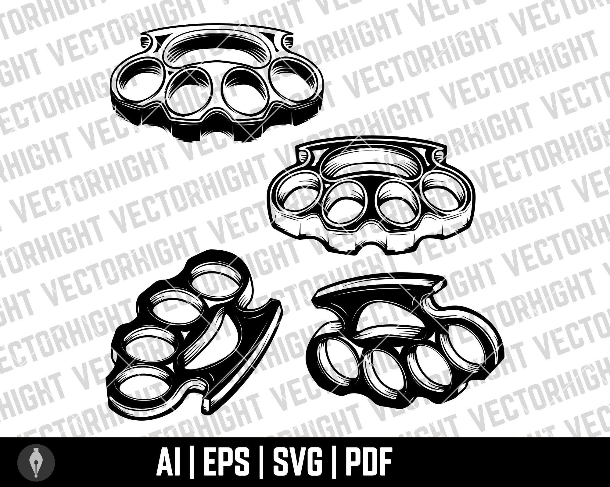 Illustration of Brass Knuckles Retro Brass Knuckles Svg Eps Etsy