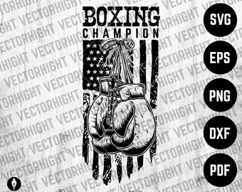 Boxing Gloves Retro Style Vector, Boxing Gloves on american flag bg, Eps, Svg, Pdf, Boxing Clipart Digital Download File