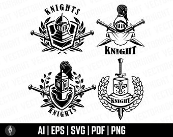 Knight Emblems Svg, Knighthood, Swordsman, Knight Shape Svg. Sword Fighting, Knight Clipart files