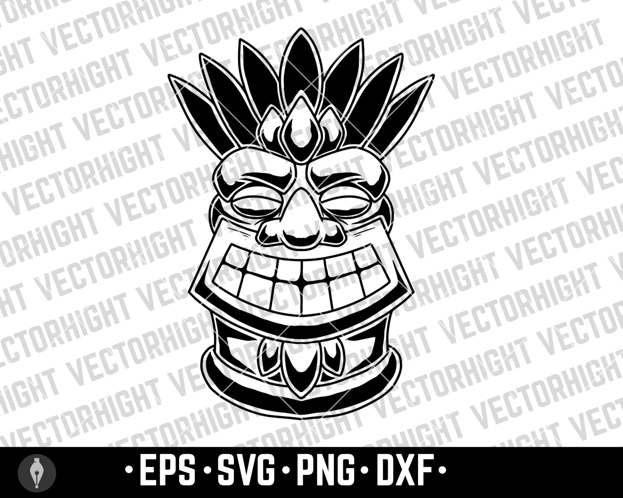 Tiki Idol Tiki Wooden Statue Svg Eps Png DXF Hawaiian - Etsy