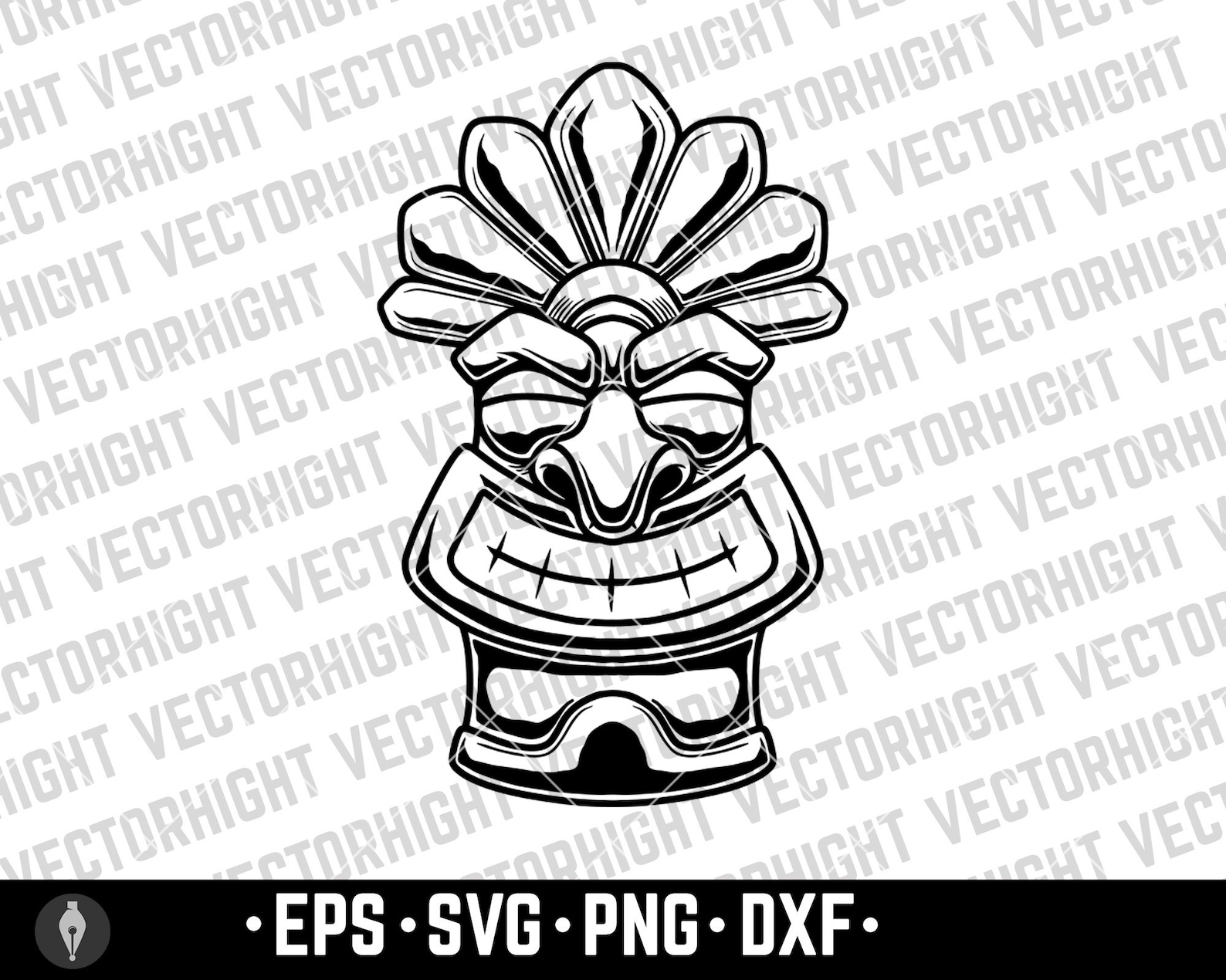 Tiki Idol, Tiki Wooden Statue Svg, Eps, Png, DXF, Hawaiian Tiki Digital ...