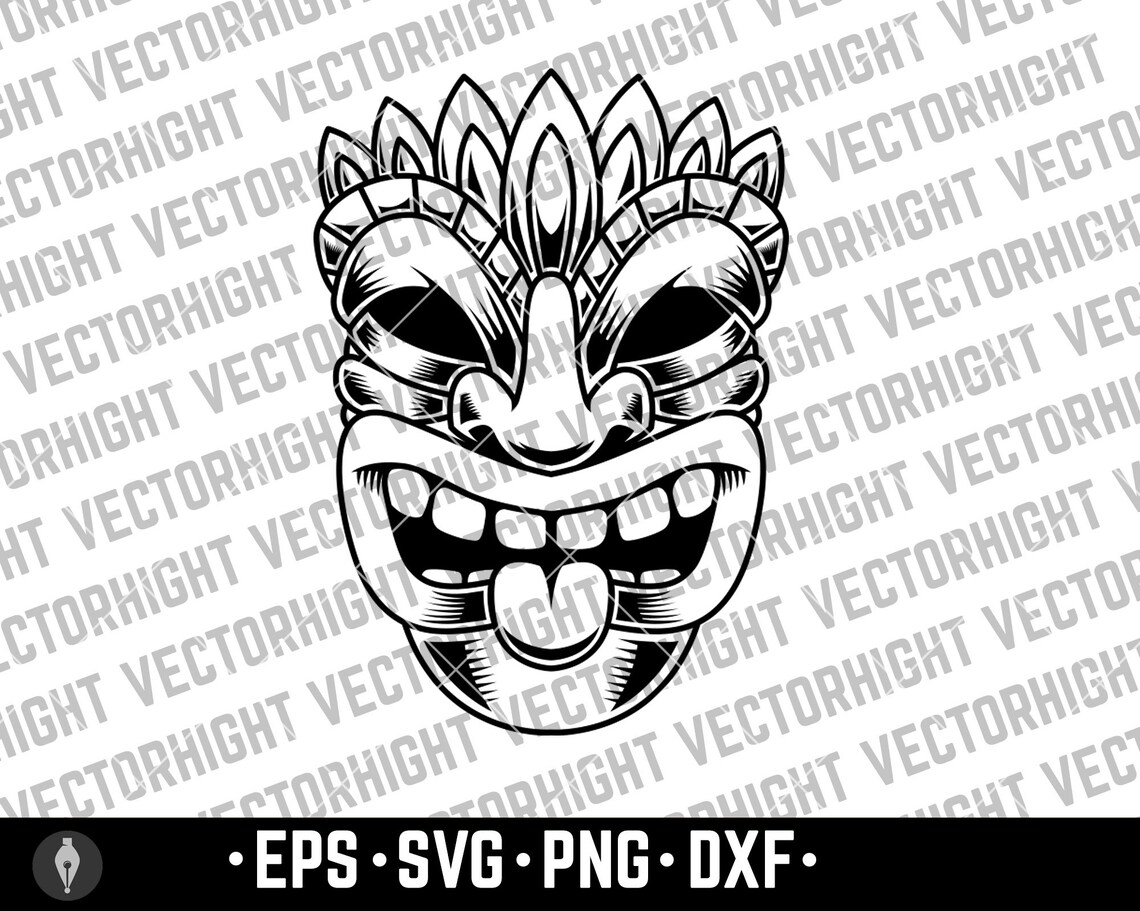 Tiki Idol, Tiki Wooden Statue Svg, Eps, Png, DXF, Hawaiian Tiki Digital ...