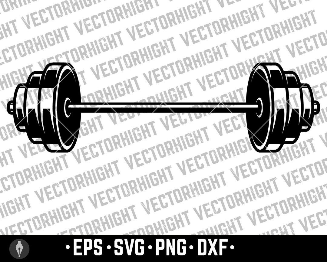 Fitness Barbell Weight SVG, Barbell Shape Ai, Eps, Pdf, Dxf. Weight ...