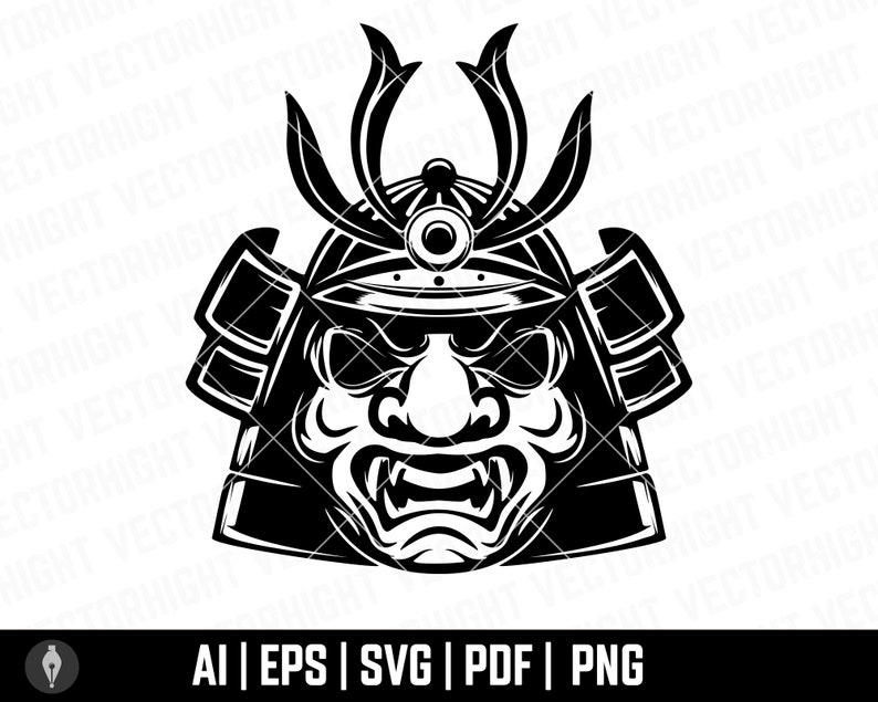 Samurai Helmet Vector Samurai Warrior Mask Eps Ai Svg Karate japanese-samurai-helmet-vector-illustration-9901876-vector-art-at-vecteezy