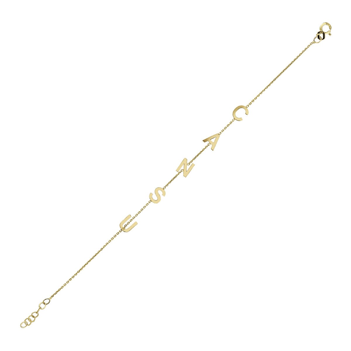 14K Solid Gold Name Bracelet Custom Name Bracelet Dainty | Etsy