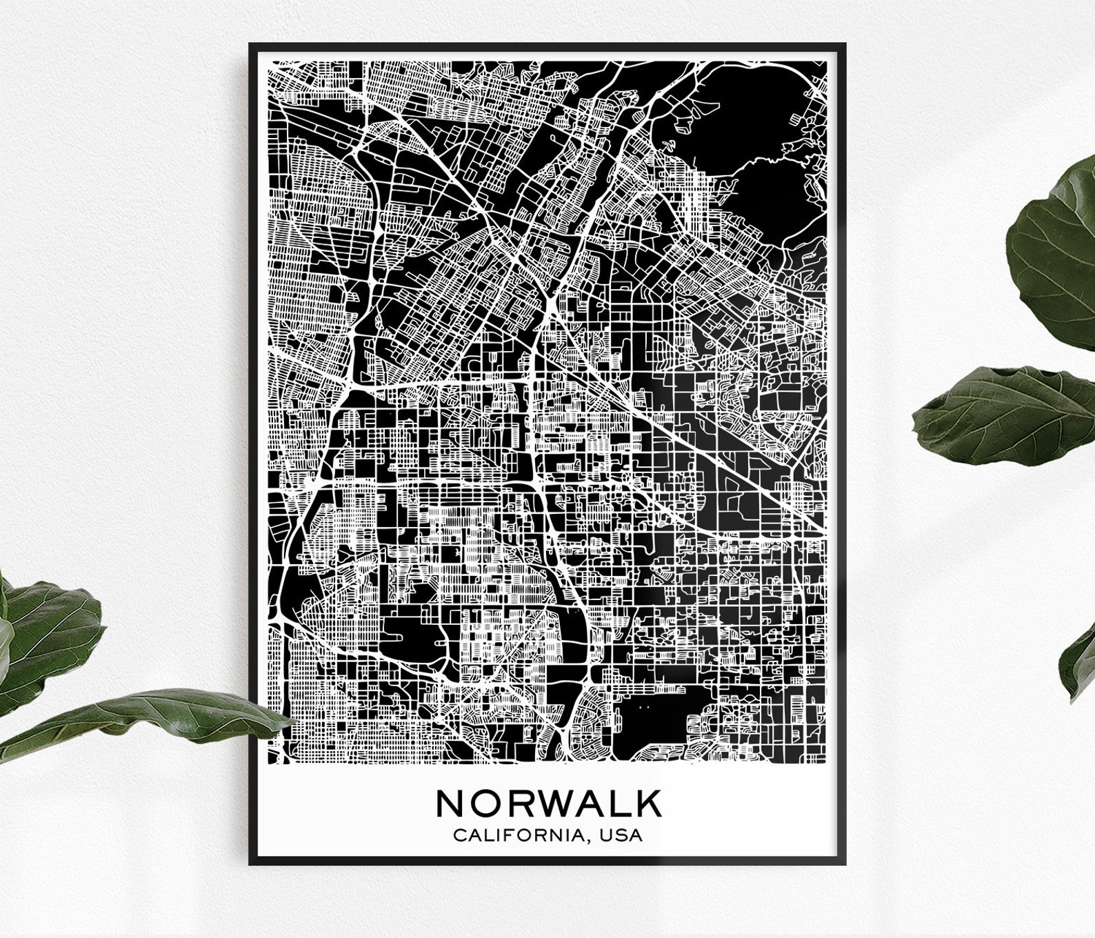 Norwalk Map Print Map Print Norwalk City Print Norwalk | Etsy