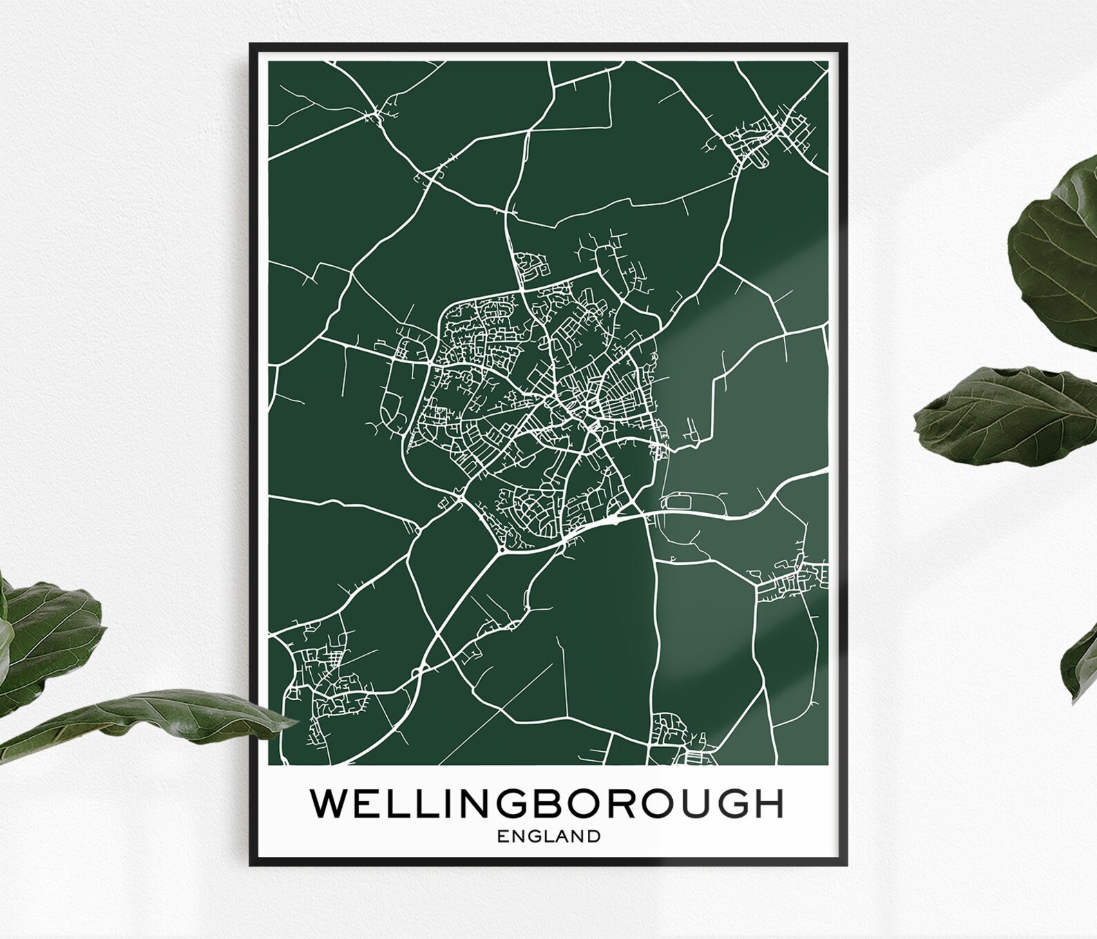 Wellingborough Map Print Map Print Wellingborough City Print | Etsy