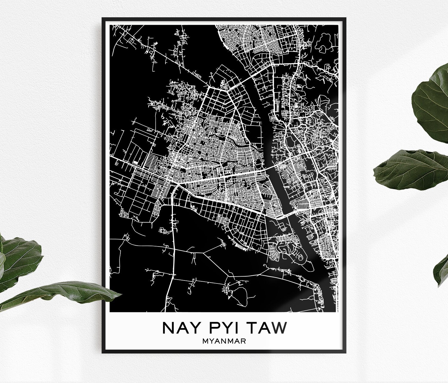 Nay Pyi Taw Map Print Map Print Nay Pyi Taw City Print Nay | Etsy