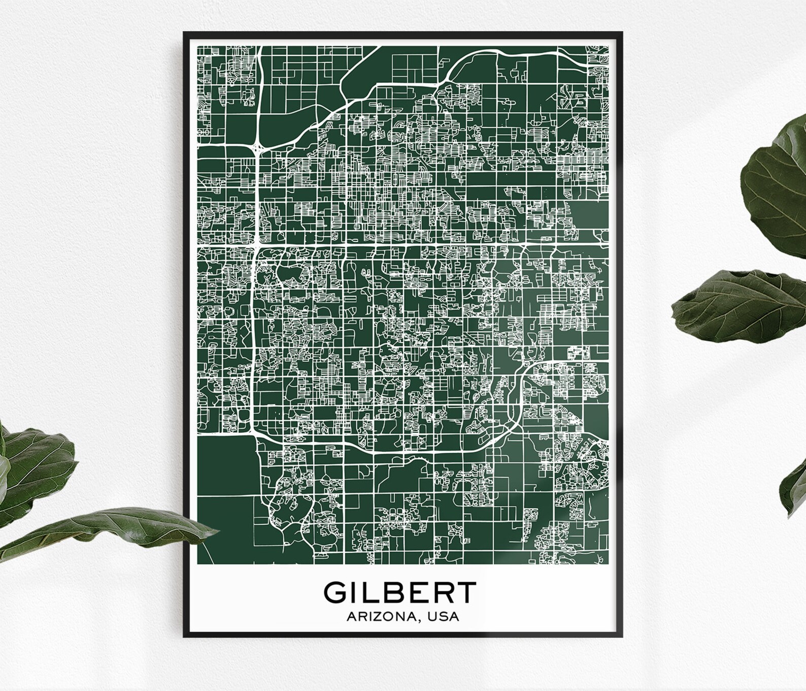 Gilbert Map Print Map Print Gilbert City Print Gilbert Etsy