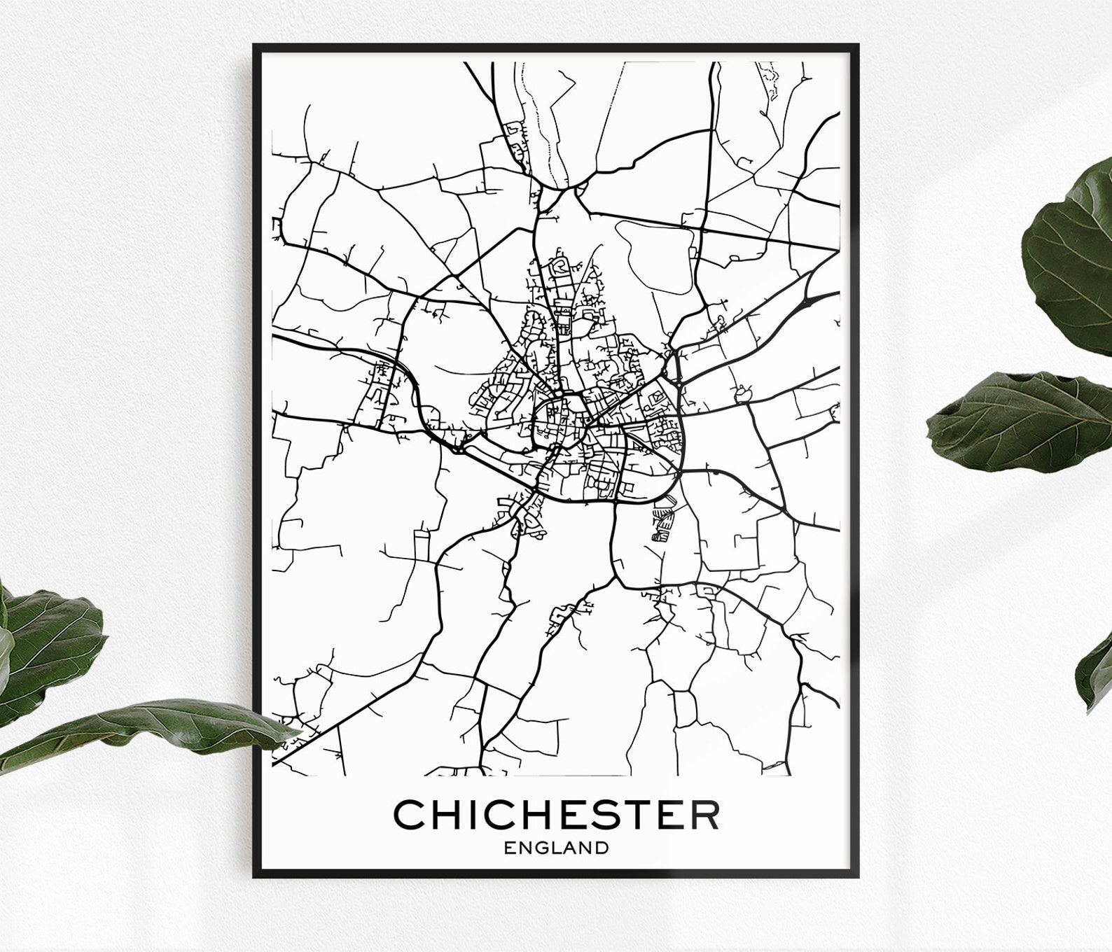 Chichester Map Print Map Print Chichester City Print | Etsy
