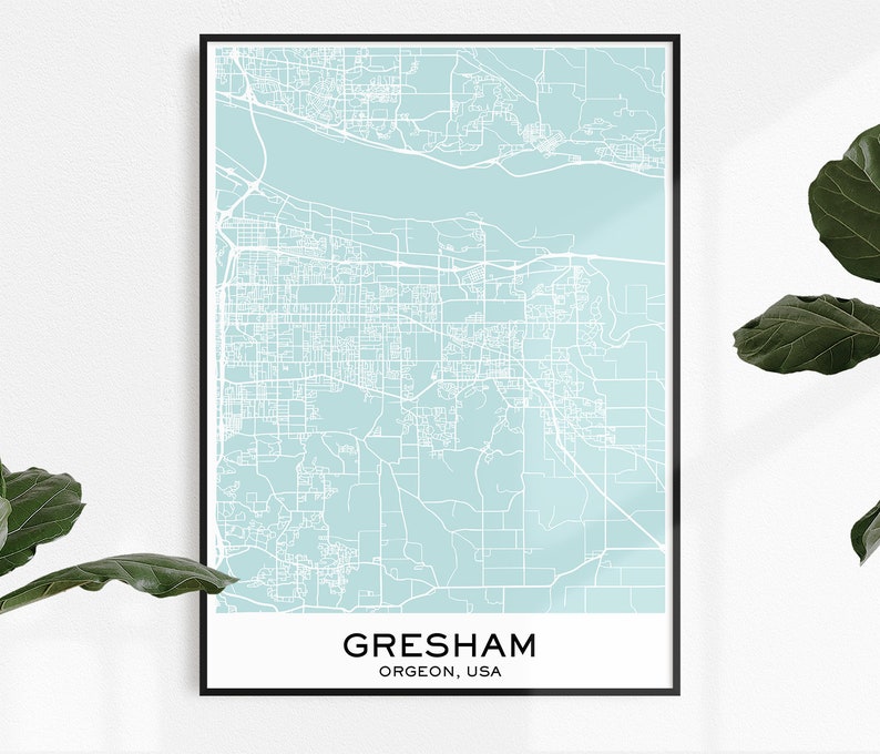 Gresham Map Print Map Print Gresham City Print Gresham Etsy