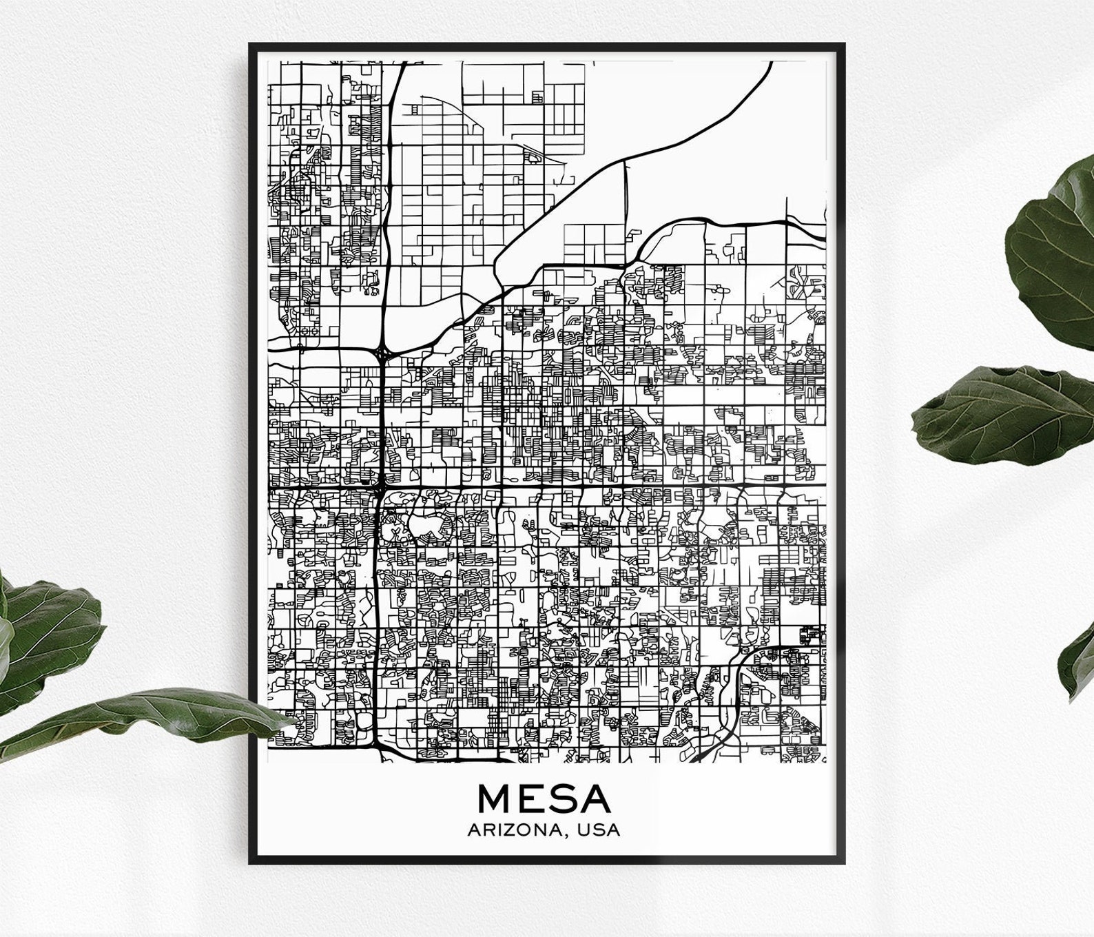 Mesa Map Print Map Print Mesa City Print Mesa Mesa Poster | Etsy